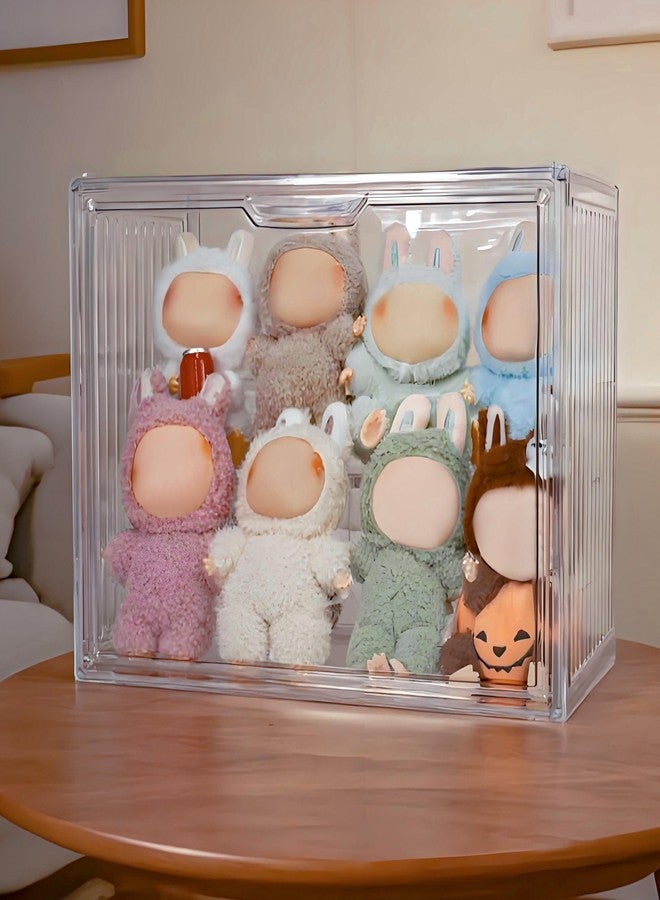 Treayes Clear Doll Storage Box Compatible with Labubu - Stackable Organizer for 15-17cm Dolls & Accessories, Transparent Display Case for Collectibles, Action Figures, and Toy Clothes - Image 3